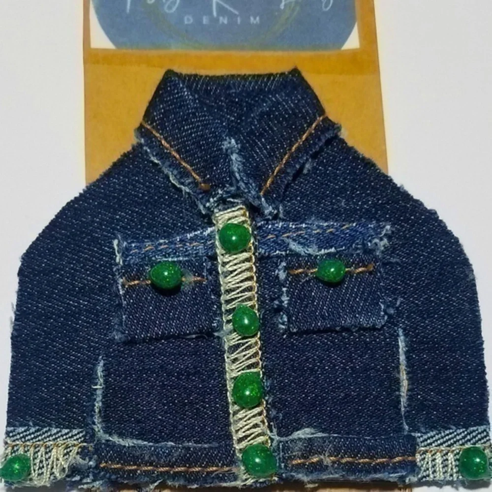 Tasty Raw Edge Denim “Indigo Two” Lil Denim Jacket Ornament